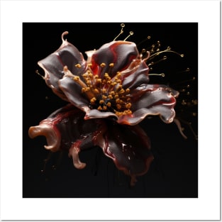 Luxury Glamorous Flower Fluid Abstract Posters and Art